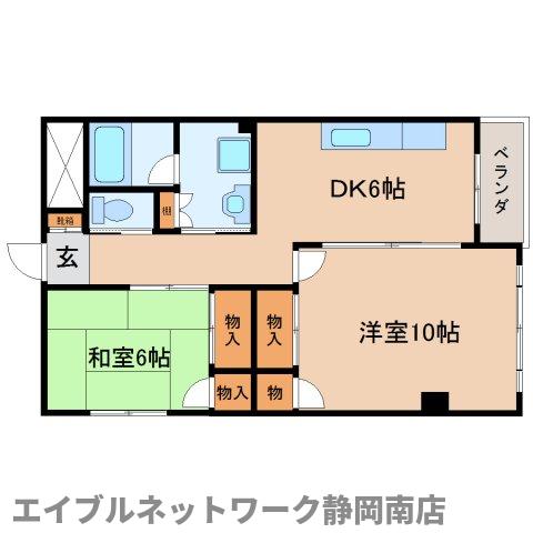 静岡市駿河区高松のマンションの間取り