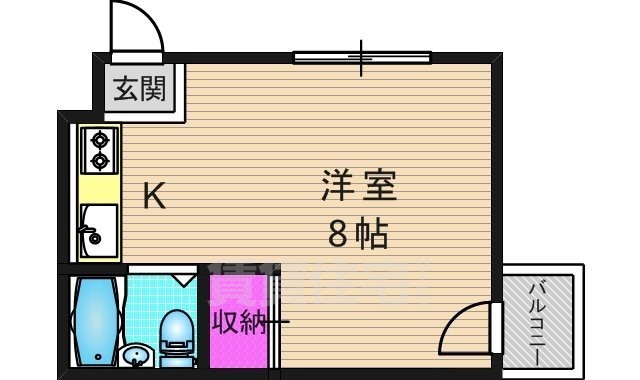 京都市南区西九条開ケ町のマンションの間取り