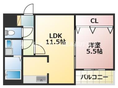 熊本県熊本市中央区本荘５（マンション）の賃貸物件の間取り