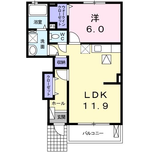 相馬市大曲のアパートの間取り