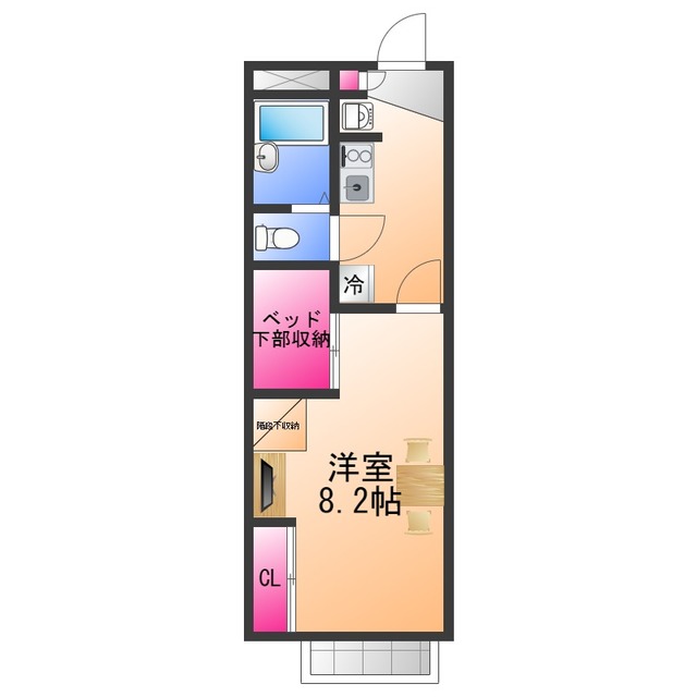 貝塚市馬場のアパートの間取り