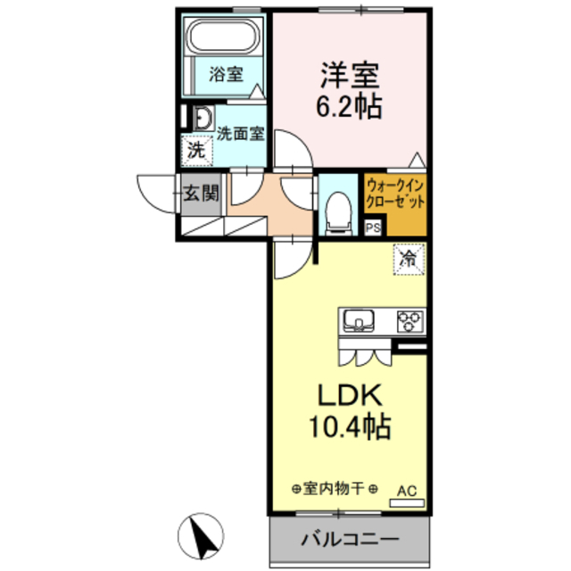 富士市中野のアパートの間取り