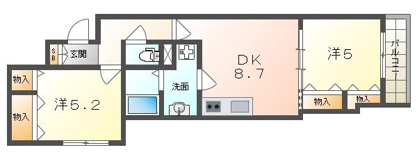 クリエオーレ錦町の間取り