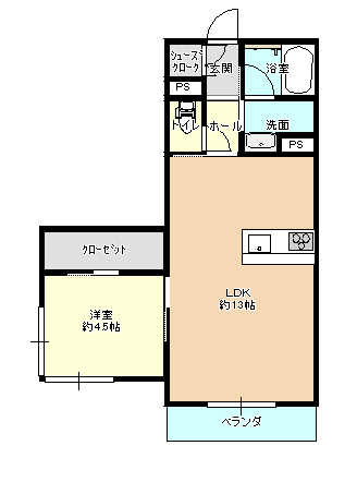 シャーメゾン和（1のお部屋）の間取り