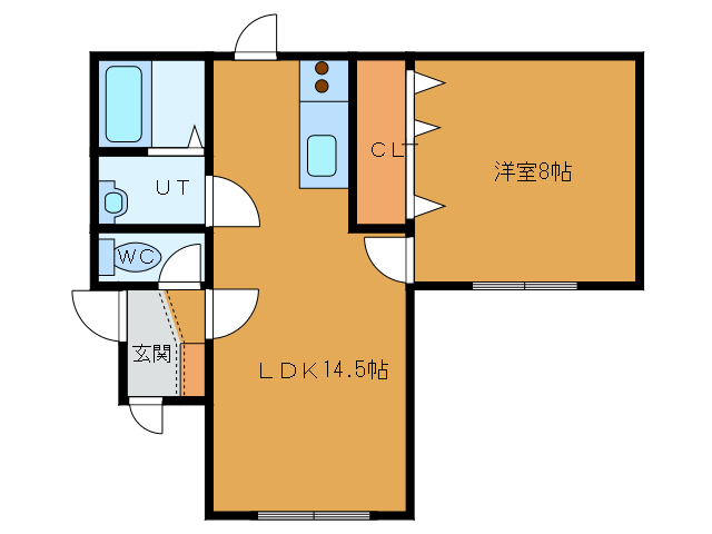 函館市日吉町のアパートの間取り