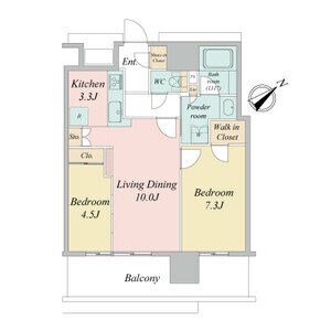 名古屋市中村区名駅南のマンションの間取り