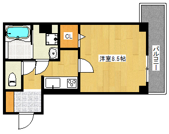 神戸市灘区高徳町のマンションの間取り