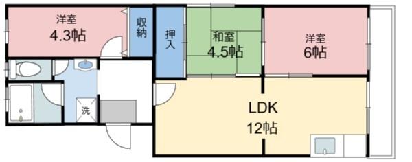 彦根市川瀬馬場町のマンションの間取り