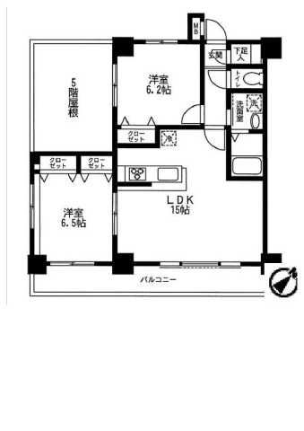 北区滝野川のマンションの間取り