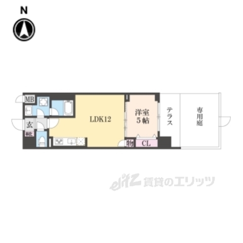 京都市中京区橋東詰町のマンションの間取り