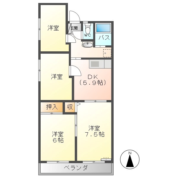 上田市上野のマンションの間取り