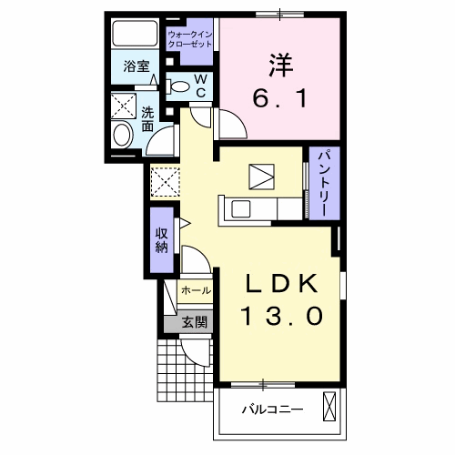 徳島市中島田町のアパートの間取り