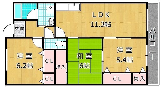 デイグラン枚方公園の間取り