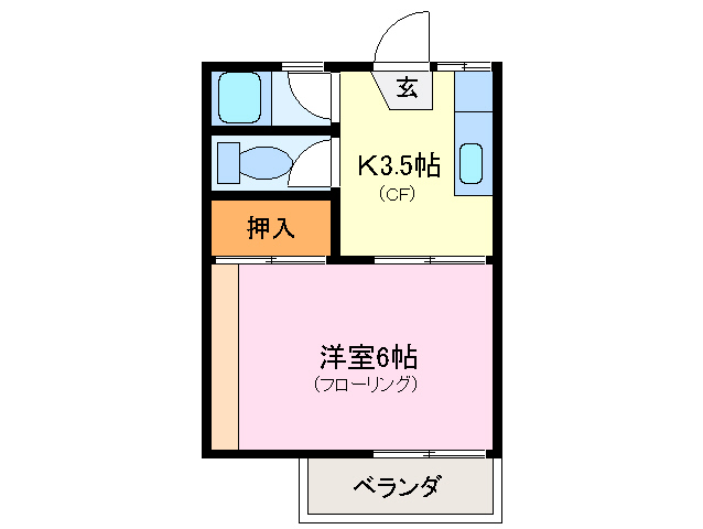 伊勢市二見町溝口のアパートの間取り