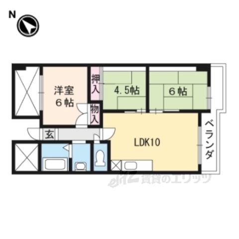 大津市打出浜のマンションの間取り