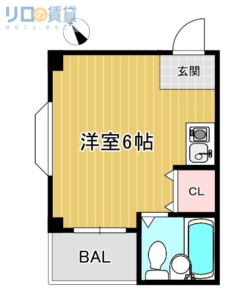 大阪市東淀川区上新庄のマンションの間取り