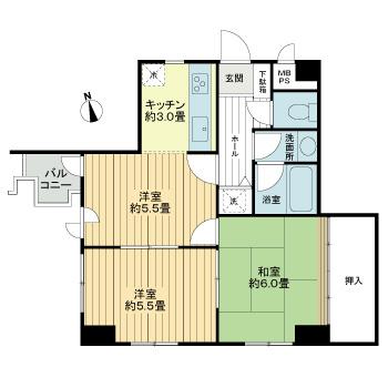 【ライオンズマンション京都河原町の間取り】