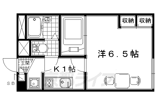 【京田辺市三山木山崎のアパートの間取り】