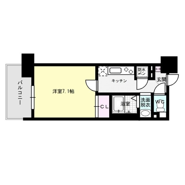 福岡市博多区中洲のマンションの間取り