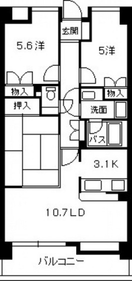 広島市西区古江上のマンションの間取り