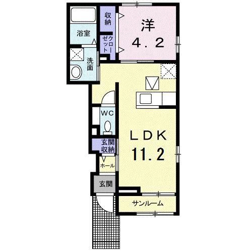 八戸市長苗代のアパートの間取り