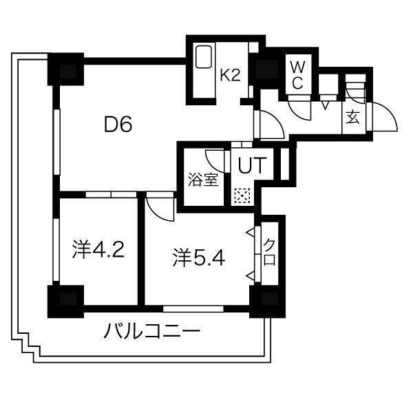 札幌市中央区南七条西のマンションの間取り