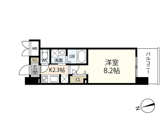 広島市南区宇品海岸のマンションの間取り