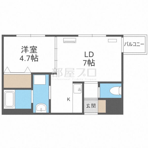 札幌市豊平区美園五条のマンションの間取り