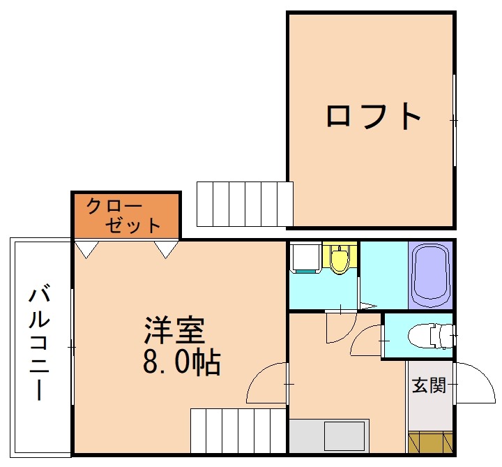 宗像市田久のアパートの間取り