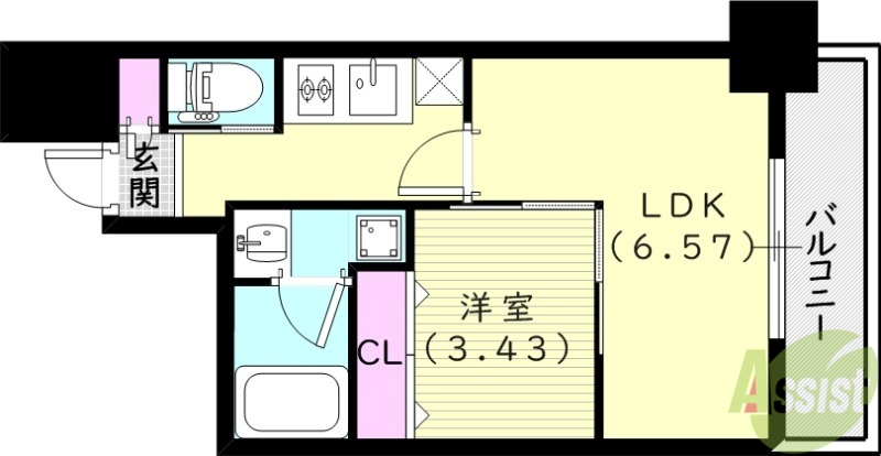 西宮北口プライマリーワンガーデンテラスの間取り