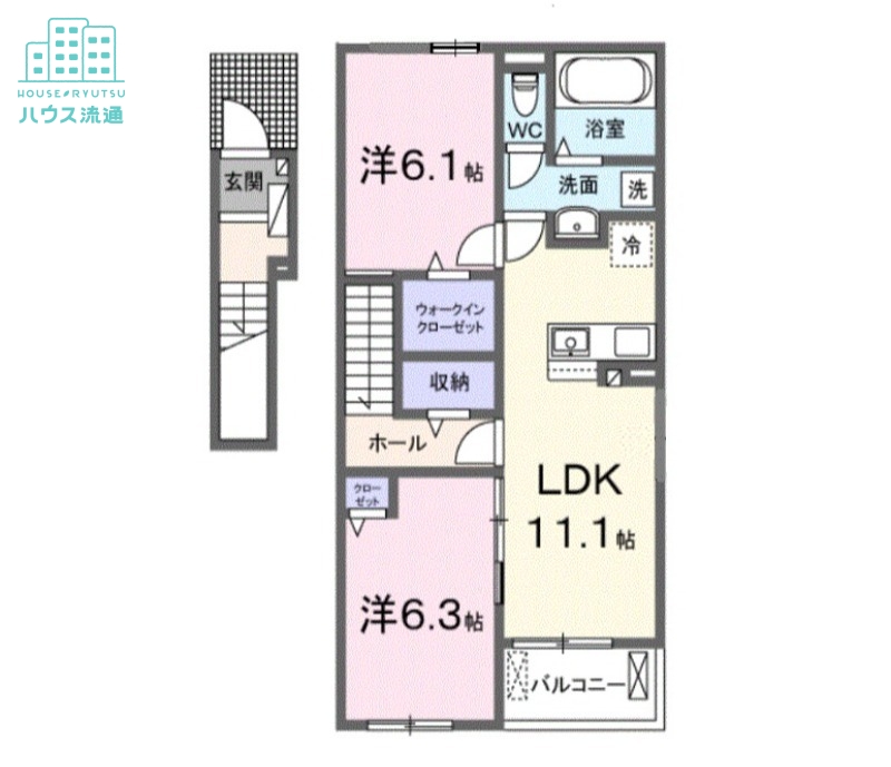 大村市富の原のアパートの間取り