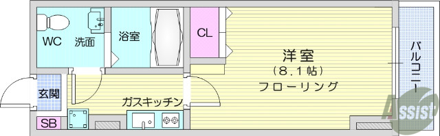 仙台市若林区大和町のマンションの間取り