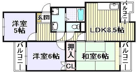 和泉市府中町のマンションの間取り