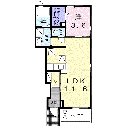 米子市両三柳のアパートの間取り