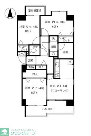 葛飾区東四つ木のマンションの間取り