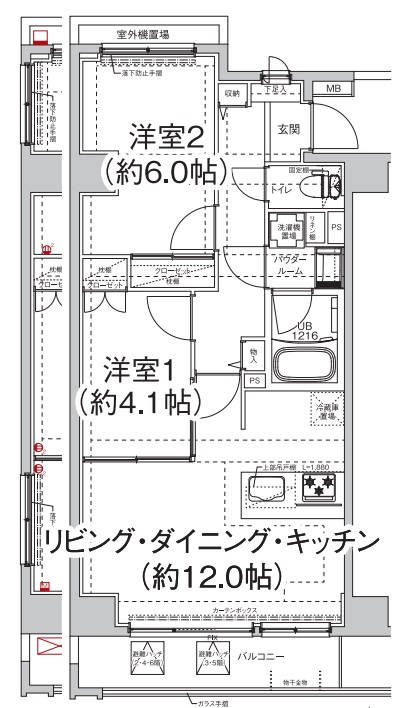 荒川区東日暮里のマンションの間取り