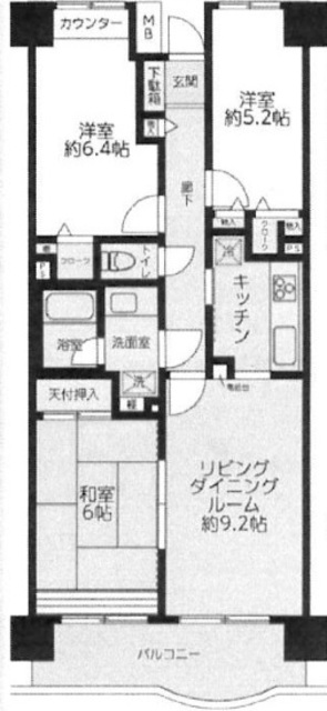 松戸市六高台のマンションの間取り