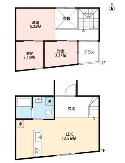 仙台市宮城野区東仙台のアパートの間取り