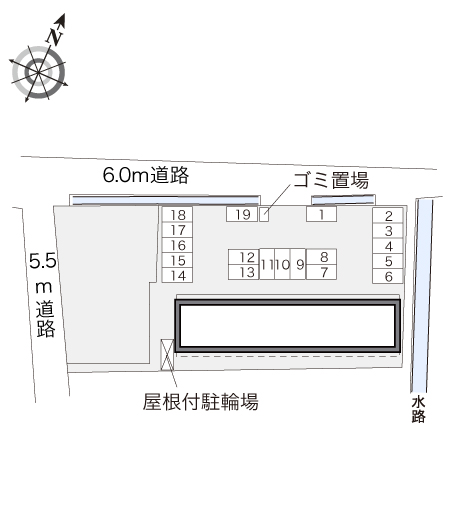 【レオパレスカマン　セジュールの駐車場】