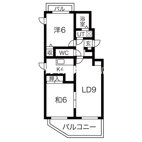 札幌市東区北二十一条東のマンションの間取り