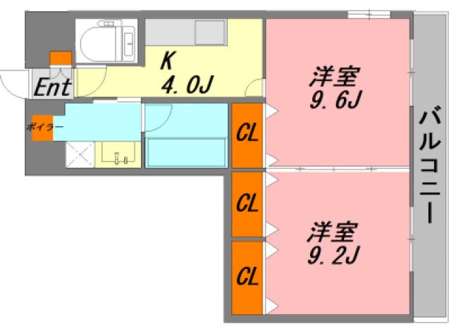 広島市中区河原町のマンションの間取り