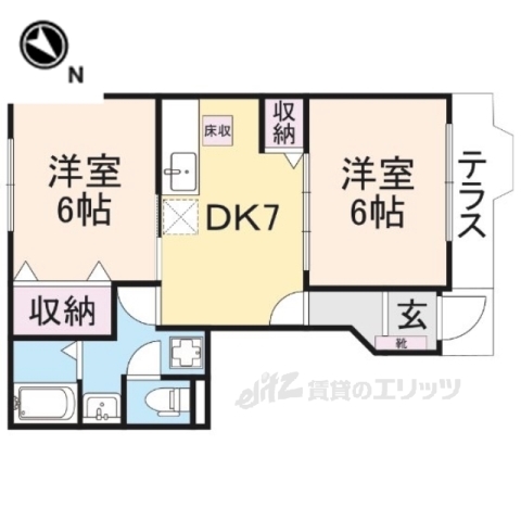 【彦根市西今町のアパートの間取り】