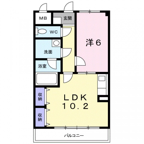 大阪市東住吉区照ケ丘矢田のマンションの間取り