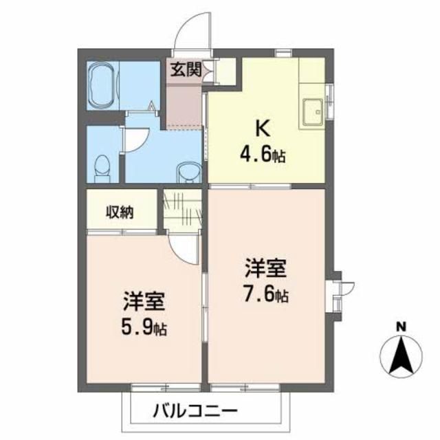 岩沼市相の原のアパートの間取り