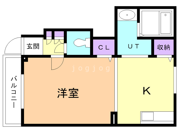 苫小牧市拓勇西町のアパートの間取り