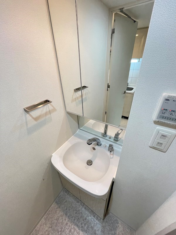 洗面設備　独立洗面台あり、毎朝おしゃれに忙しい女性の方におすすめです