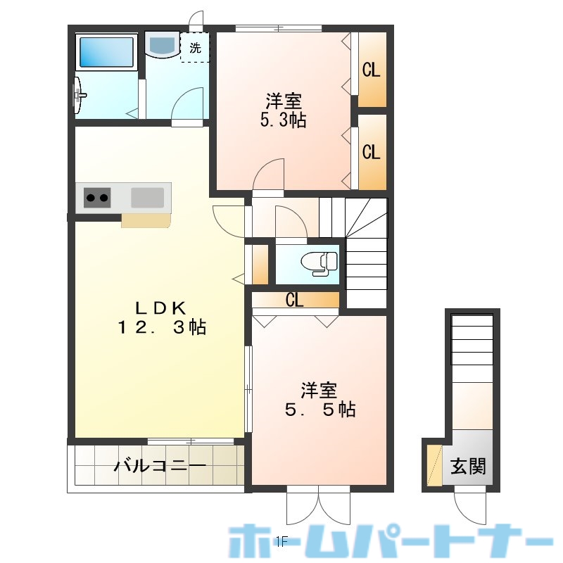 ハイネス国府　Ａ棟の間取り