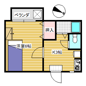 岡山市東区瀬戸町光明谷のアパートの間取り