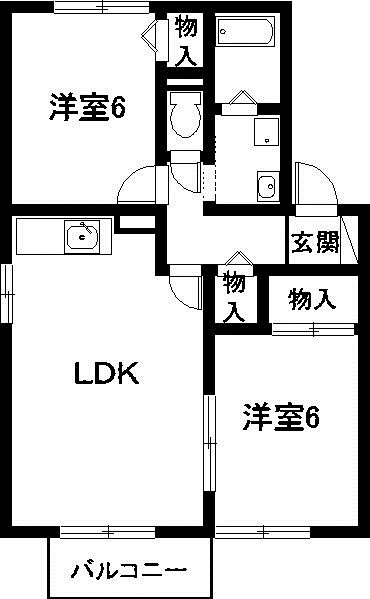 西尾市寄住町のアパートの間取り