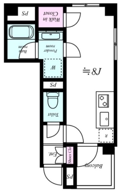 東京都港区三田５（マンション）の賃貸物件の間取り